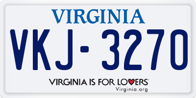 VA license plate VKJ3270