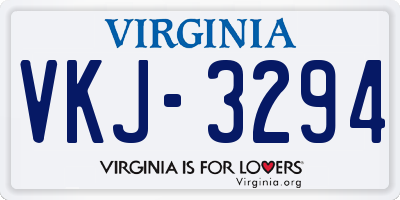VA license plate VKJ3294