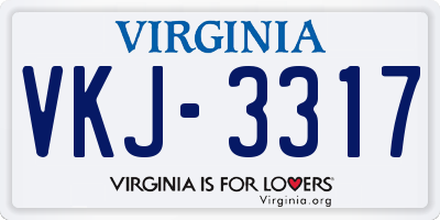VA license plate VKJ3317