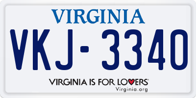 VA license plate VKJ3340