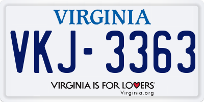 VA license plate VKJ3363