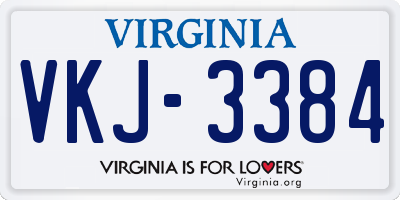 VA license plate VKJ3384