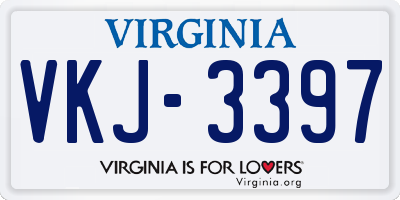 VA license plate VKJ3397