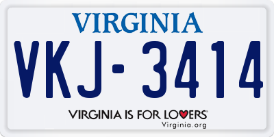 VA license plate VKJ3414