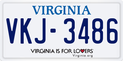 VA license plate VKJ3486