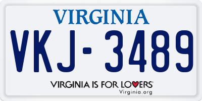 VA license plate VKJ3489