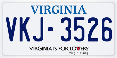 VA license plate VKJ3526
