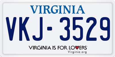 VA license plate VKJ3529