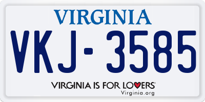 VA license plate VKJ3585