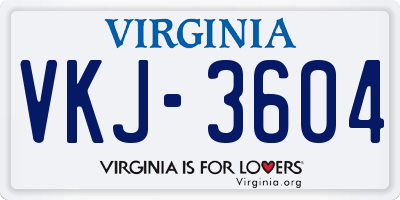 VA license plate VKJ3604