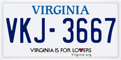 VA license plate VKJ3667