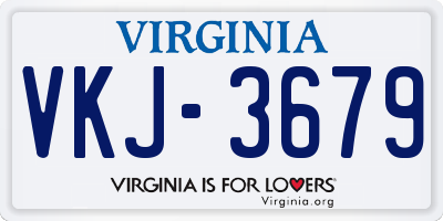VA license plate VKJ3679