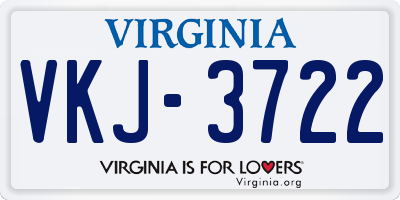 VA license plate VKJ3722