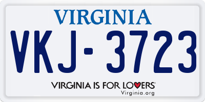VA license plate VKJ3723