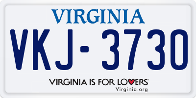 VA license plate VKJ3730