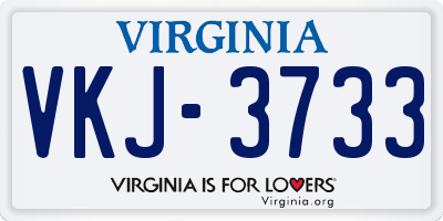 VA license plate VKJ3733