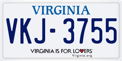 VA license plate VKJ3755