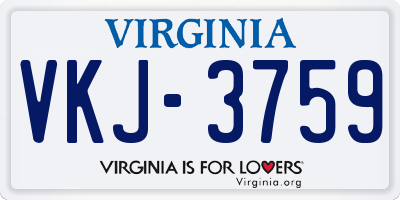 VA license plate VKJ3759