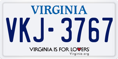VA license plate VKJ3767