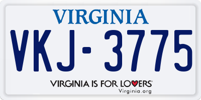 VA license plate VKJ3775