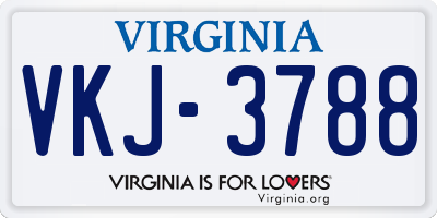VA license plate VKJ3788