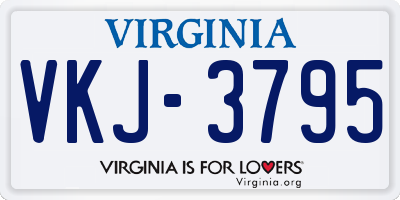 VA license plate VKJ3795