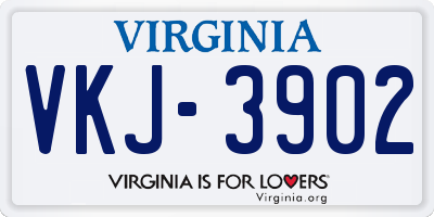 VA license plate VKJ3902