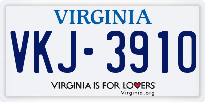 VA license plate VKJ3910