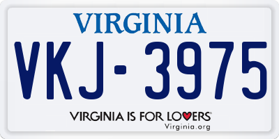 VA license plate VKJ3975