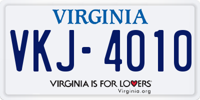 VA license plate VKJ4010