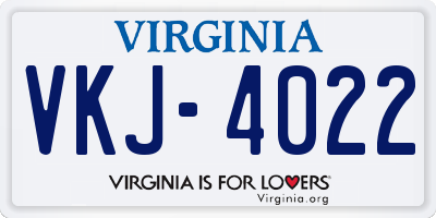 VA license plate VKJ4022