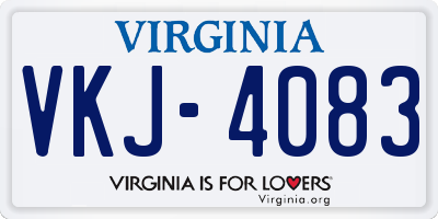 VA license plate VKJ4083