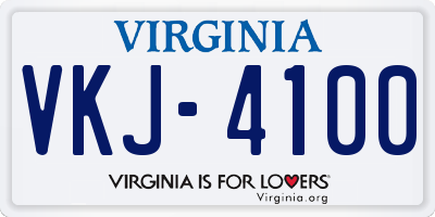 VA license plate VKJ4100