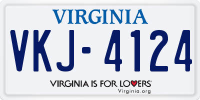 VA license plate VKJ4124