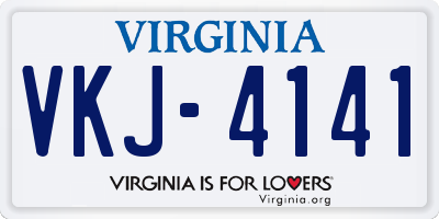 VA license plate VKJ4141