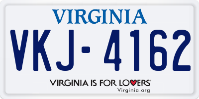 VA license plate VKJ4162