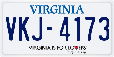VA license plate VKJ4173
