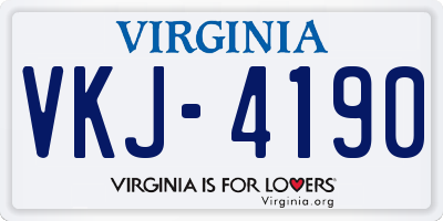 VA license plate VKJ4190
