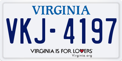 VA license plate VKJ4197