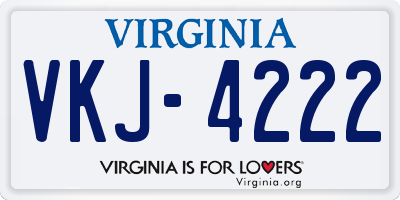 VA license plate VKJ4222