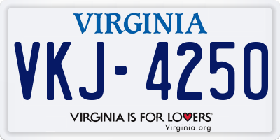VA license plate VKJ4250