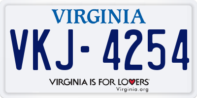 VA license plate VKJ4254
