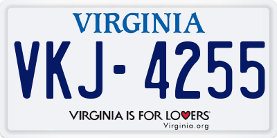 VA license plate VKJ4255