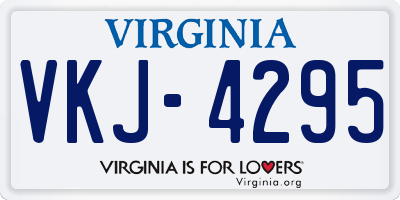 VA license plate VKJ4295