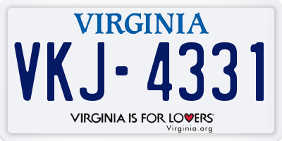 VA license plate VKJ4331