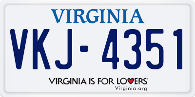 VA license plate VKJ4351