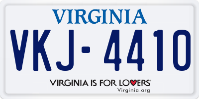 VA license plate VKJ4410
