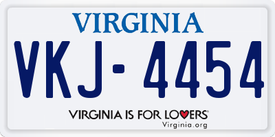 VA license plate VKJ4454