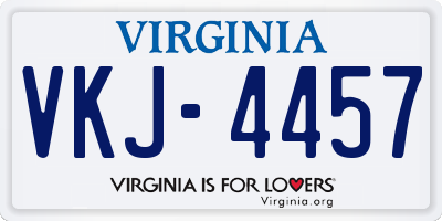 VA license plate VKJ4457
