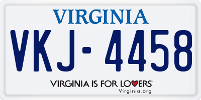 VA license plate VKJ4458